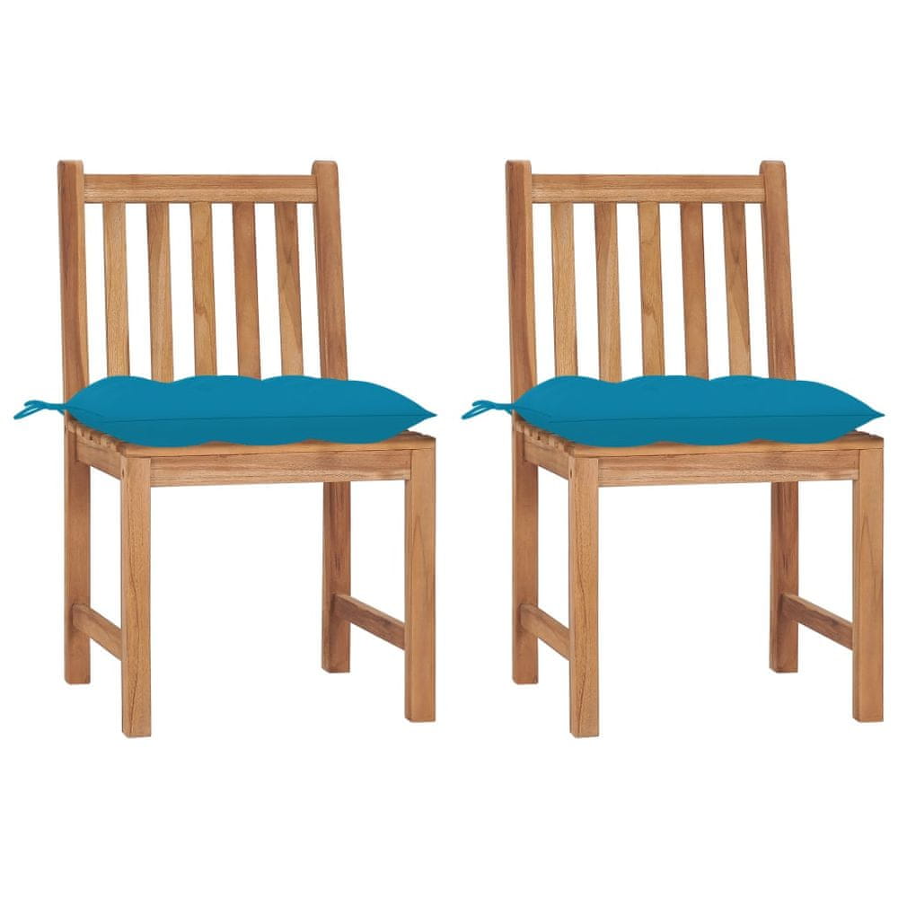 Petromila vidaXL Záhradné stoličky 2 ks s podložkami tíkový masív